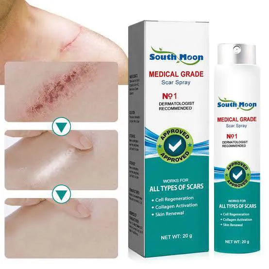🔥 South Moon Scar Removal Spray | Fade Scars, Burn Scars, Stretch Marks & Acne Marks Fast | Skin Repair & Healing Spray