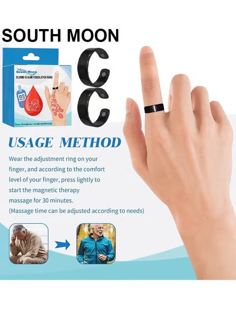 🔥 South Moon Blood Sugar Regulator Ring | Magnetic Health Ring for Diabetes Support, Blood Circulation & Natural Sugar Balance