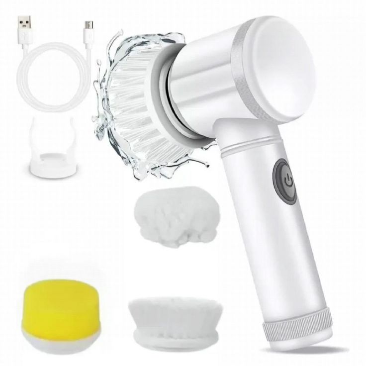 🔥 5-in-1 Electric Cleaning Brush | Rechargeable Spin Scrubber for Kitchen, Bathroom, Floor & Tile Cleaning | Multi-Purpose Power Scrubber