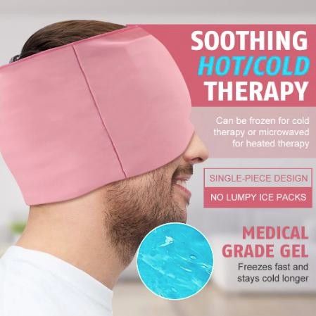 🔥 Migraine Relief Cap | Headache Ice & Heat Therapy Wrap, Reusable Hot/Cold Gel Head Wrap | Stress Relief Mask