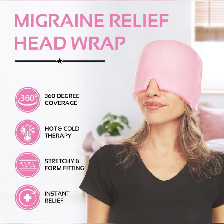 🔥 Migraine Relief Cap | Headache Ice & Heat Therapy Wrap, Reusable Hot/Cold Gel Head Wrap | Stress Relief Mask