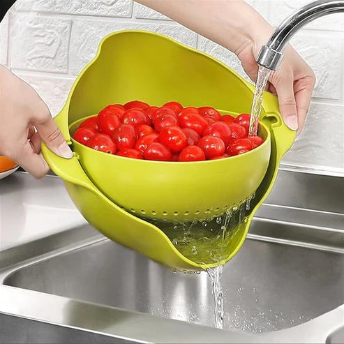 🔥 Kitchen Draining Bowl Basket | Double Layer Fruit & Vegetable Colander for Washing, Draining, and Serving