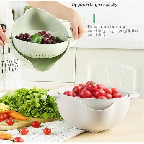 🔥 Kitchen Draining Bowl Basket | Double Layer Fruit & Vegetable Colander for Washing, Draining, and Serving