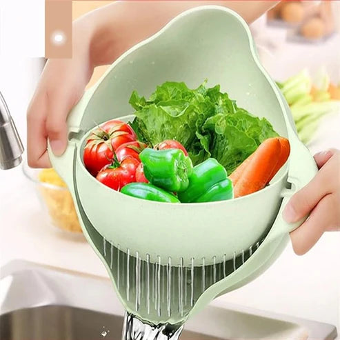 🔥 Kitchen Draining Bowl Basket | Double Layer Fruit & Vegetable Colander for Washing, Draining, and Serving