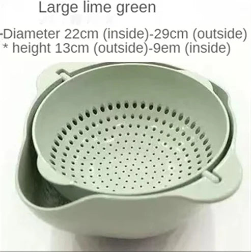 🔥 Kitchen Draining Bowl Basket | Double Layer Fruit & Vegetable Colander for Washing, Draining, and Serving