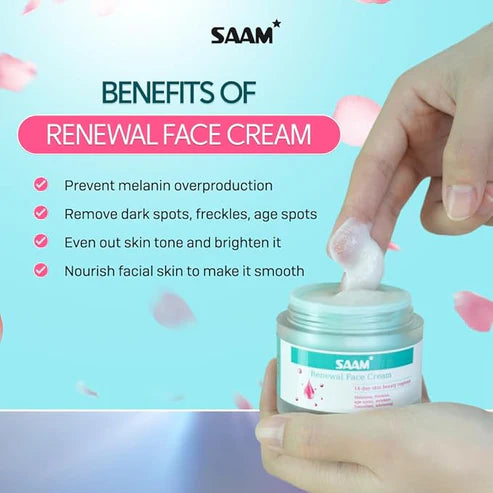 🔥 SAAM Renewal Face Cream Anti-Aging & Skin Repair Moisturizer, Hydrating Brightening Face Cream for Glowing Skin, Wrinkle Reduction, Collagen Boost & Deep Nourishment